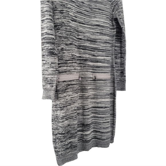 Marc New York Knit Long Sleeve Mini Bodycon Sweater Dress Sz M Grey & Black - Picture 7 of 10
